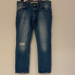 Leana Woman Blue Distressed Skinny Jeans